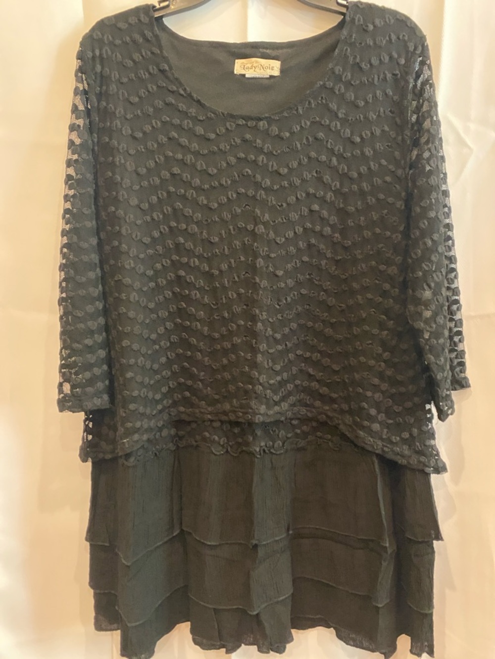 Lady Noiz Black Textured Midi Dress